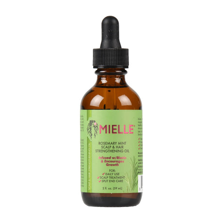 Mielle Organics Rosemary Mint Scalp & Hair Strengthening Oil, 2 fl oz — Mielle Rosemary Mint Scalp & Hair Strengthening Oil 2 oz bottle standing upright, front label facing camera