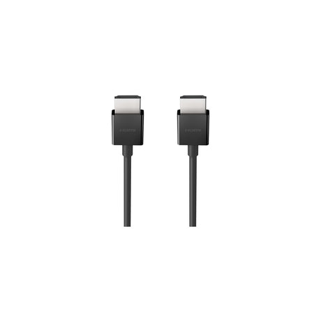 Belkin Ultra High Speed HDMI 2.1 Cable, 6.6 ft, 48Gbps, 4K120 and 8K60 — Belkin Ultra High Speed HDMI 2.1 cable coiled with both black HDMI connectors visible, product view on a plain background