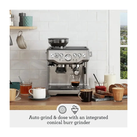 Brushed Stainless Steel — Breville Barista Express Espresso Machine with Built-In Conical Burr Grinder