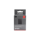 Canon LP-E17 Rechargeable Lithium-Ion Battery Pack, 1040mAh, 7.2V — Canon LP-E17 black camera battery pack with the white Canon label, three-quarter view on a plain background