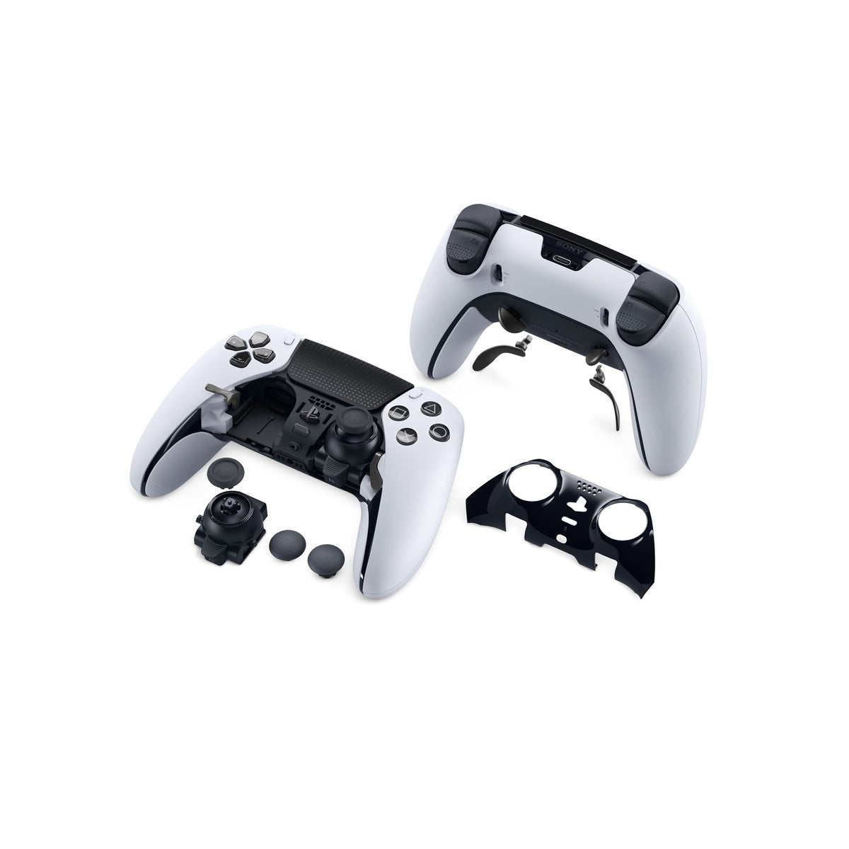 Sony DualSense Edge Wireless Controller for PlayStation 5 — Sony DualSense Edge controller photographed from above, front face toward the camera