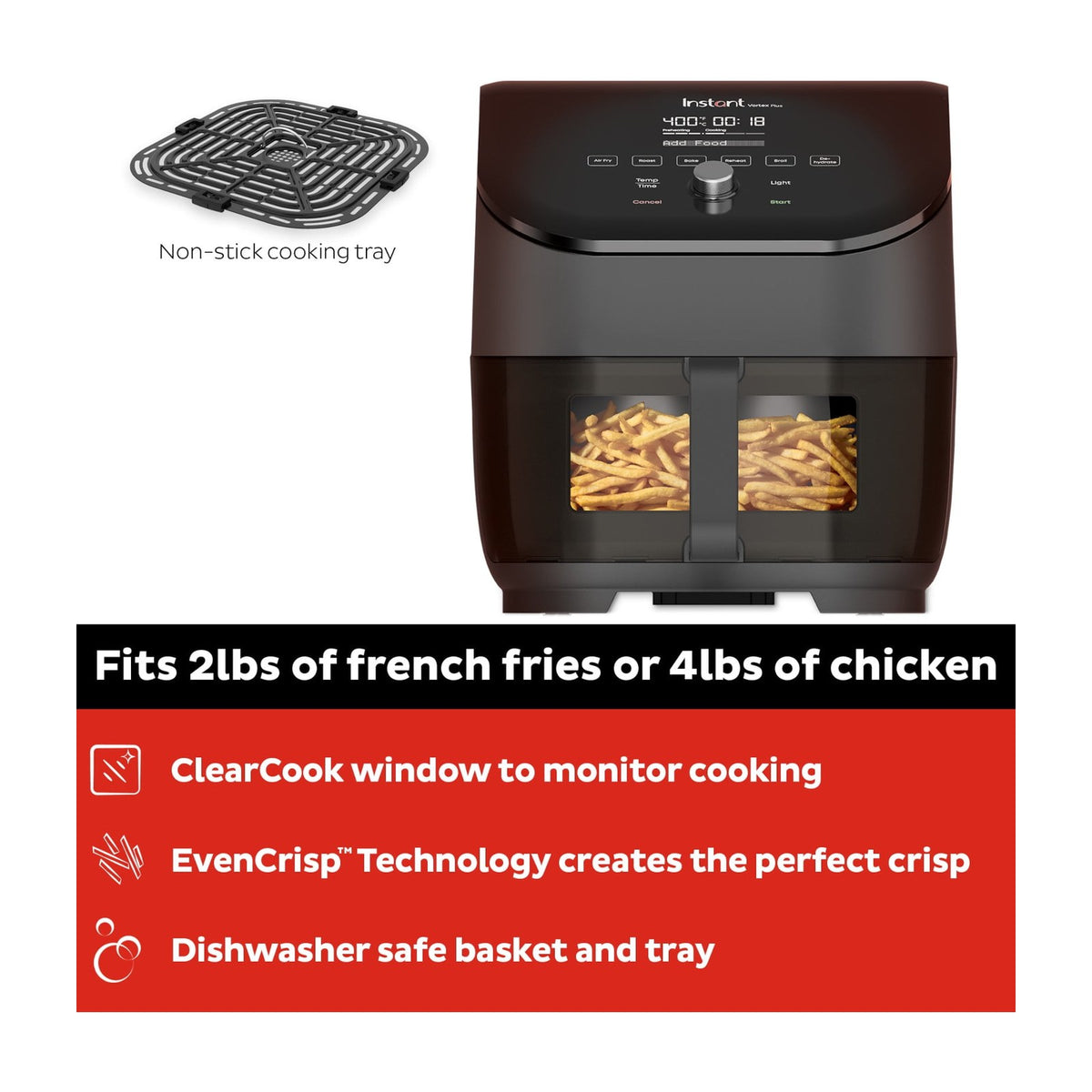 Instant Pot Vortex Plus 6-Quart 6-in-1 Air Fryer with ClearCook — Air Fryers