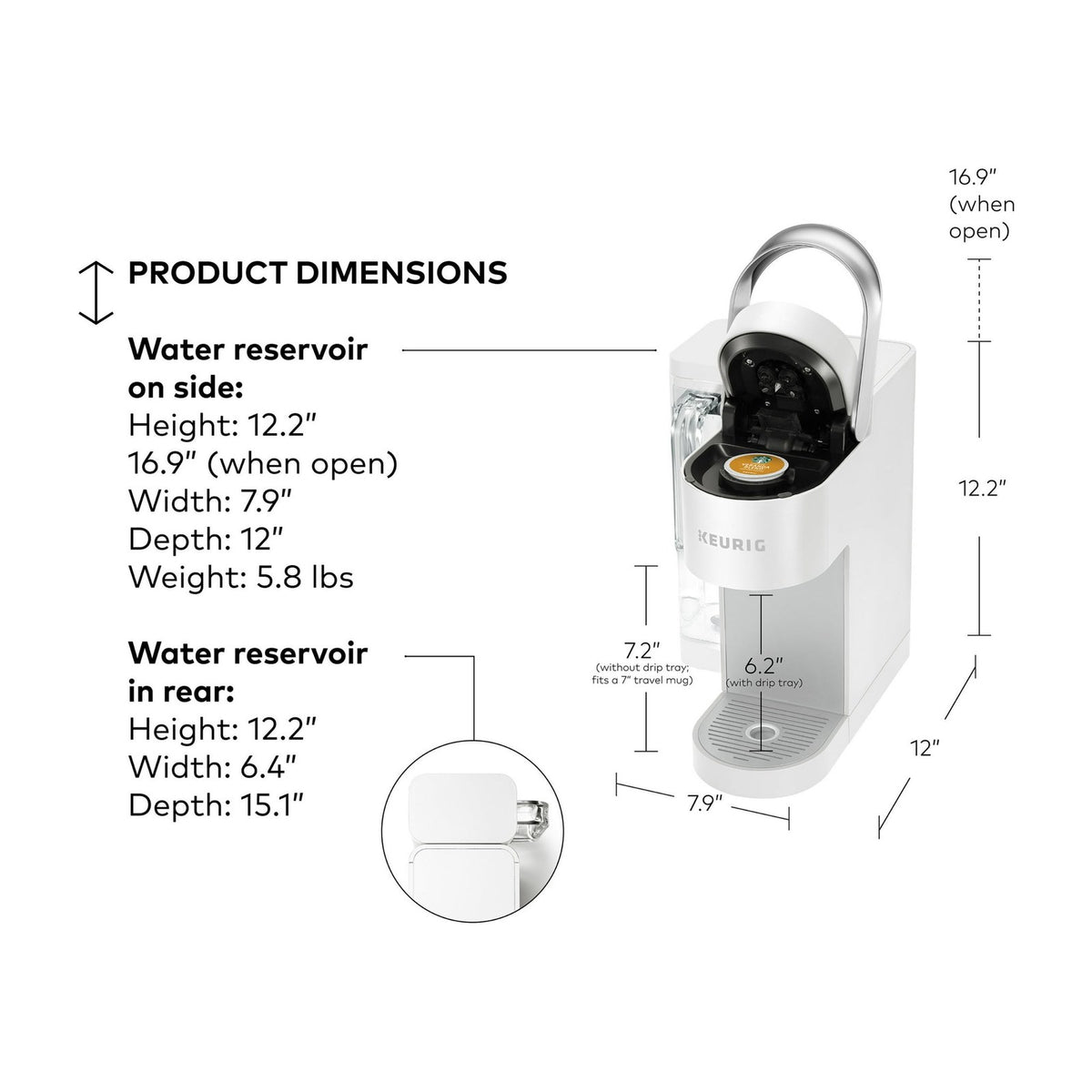 White — Keurig K-Supreme Single-Serve K-Cup Pod Coffee Maker