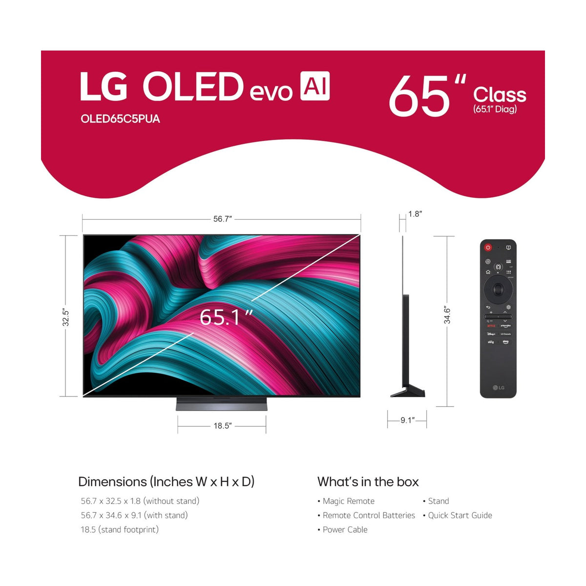 LG 65" Class C5 Series OLED evo AI 4K Smart TV — Televisions