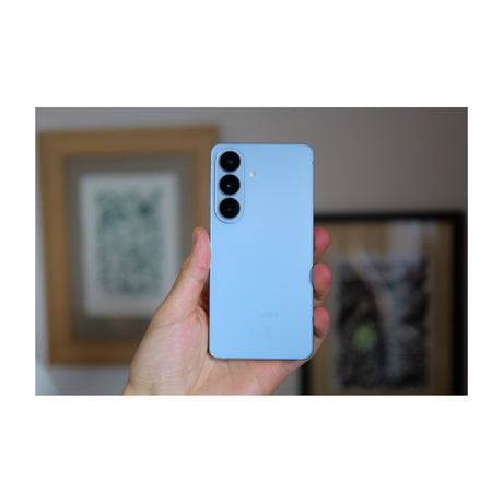 Samsung Galaxy S26, 5G, 256GB, Unlocked — Samsung Galaxy S26 rear view, full device, showing the three vertically arranged rear camera lenses on a flat back