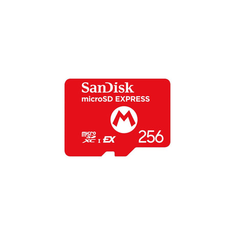 SanDisk 256GB microSD Express Card for Nintendo Switch 2, Up to 880MB/s Read — SanDisk 256GB microSD Express card, front of the card with the SanDisk label and 256GB capacity visible, on a plain white background