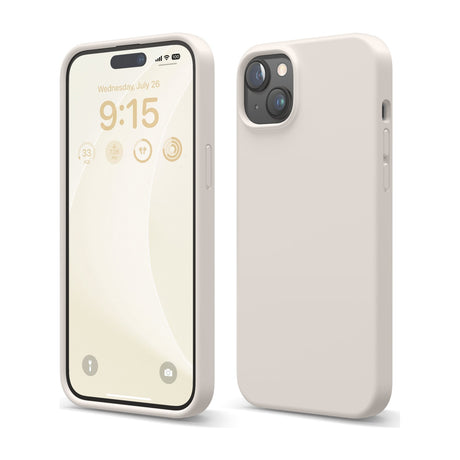 ComBuy Essentials Silicone Case for iPhone 17 Pro, MagSafe Compatible — Plain silicone case for iPhone 17 Pro, back view showing the camera cut-out and the MagSafe magnet ring outline