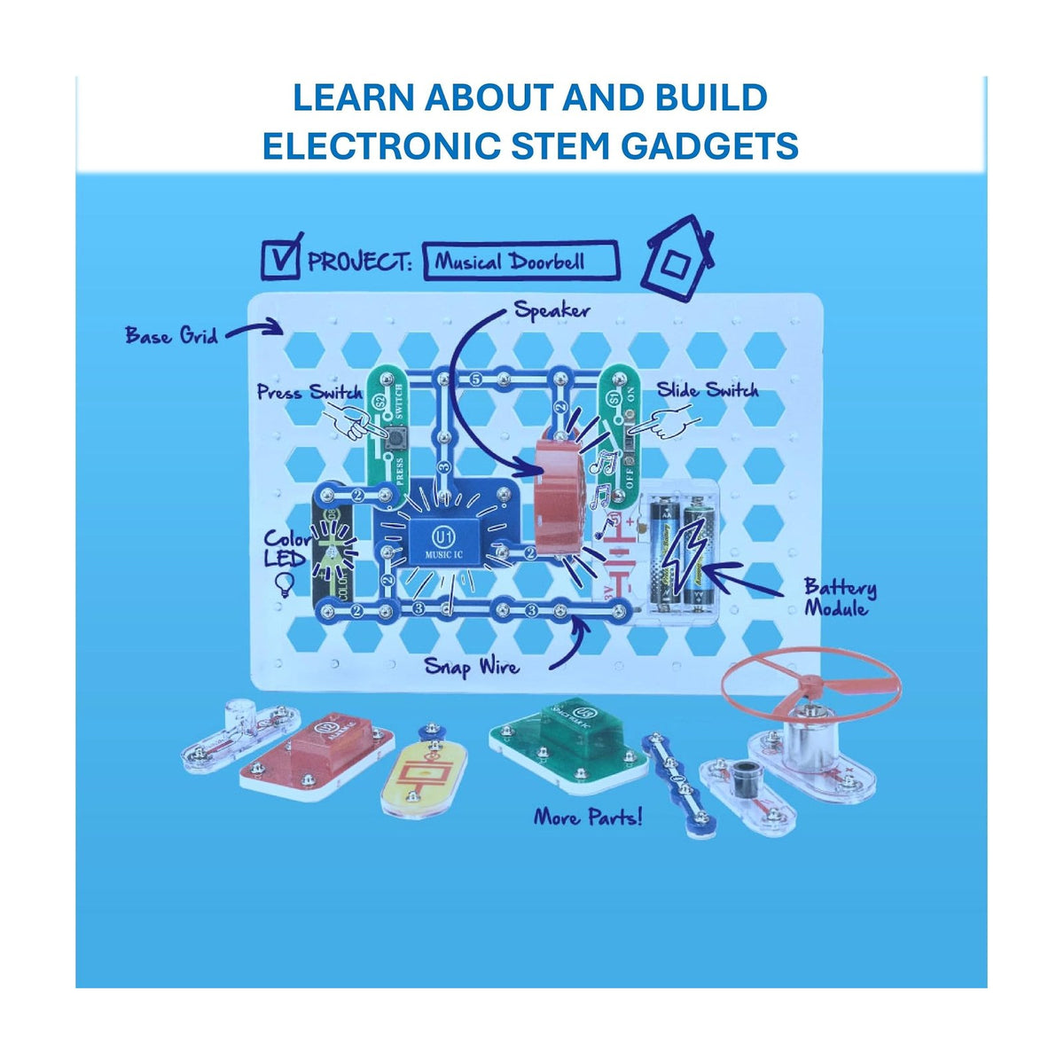 Elenco Snap Circuits Jr. SC-100 Electronics Exploration Kit — STEM Toys